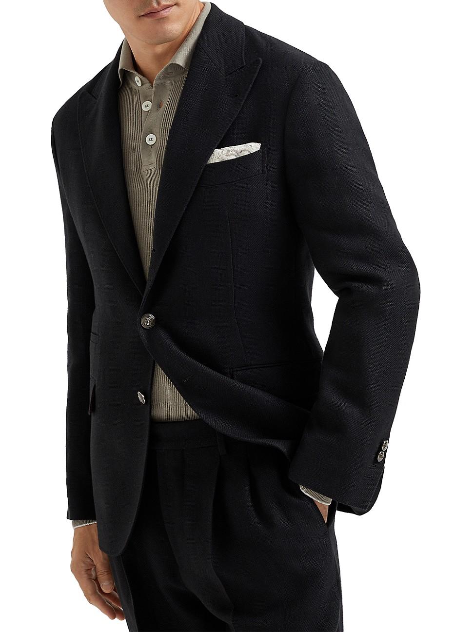 Mens Textured Stripe Diagonal Deconstructed Blazer Product Image