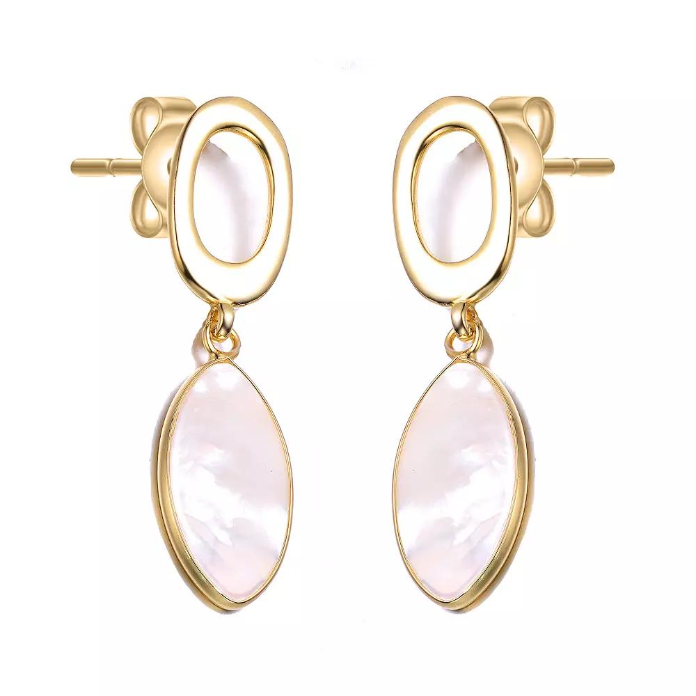 14k Gold over Sterling Silver Freshwater Simulated Pearl Drop Earrings, Womens, Gold Tone Product Image