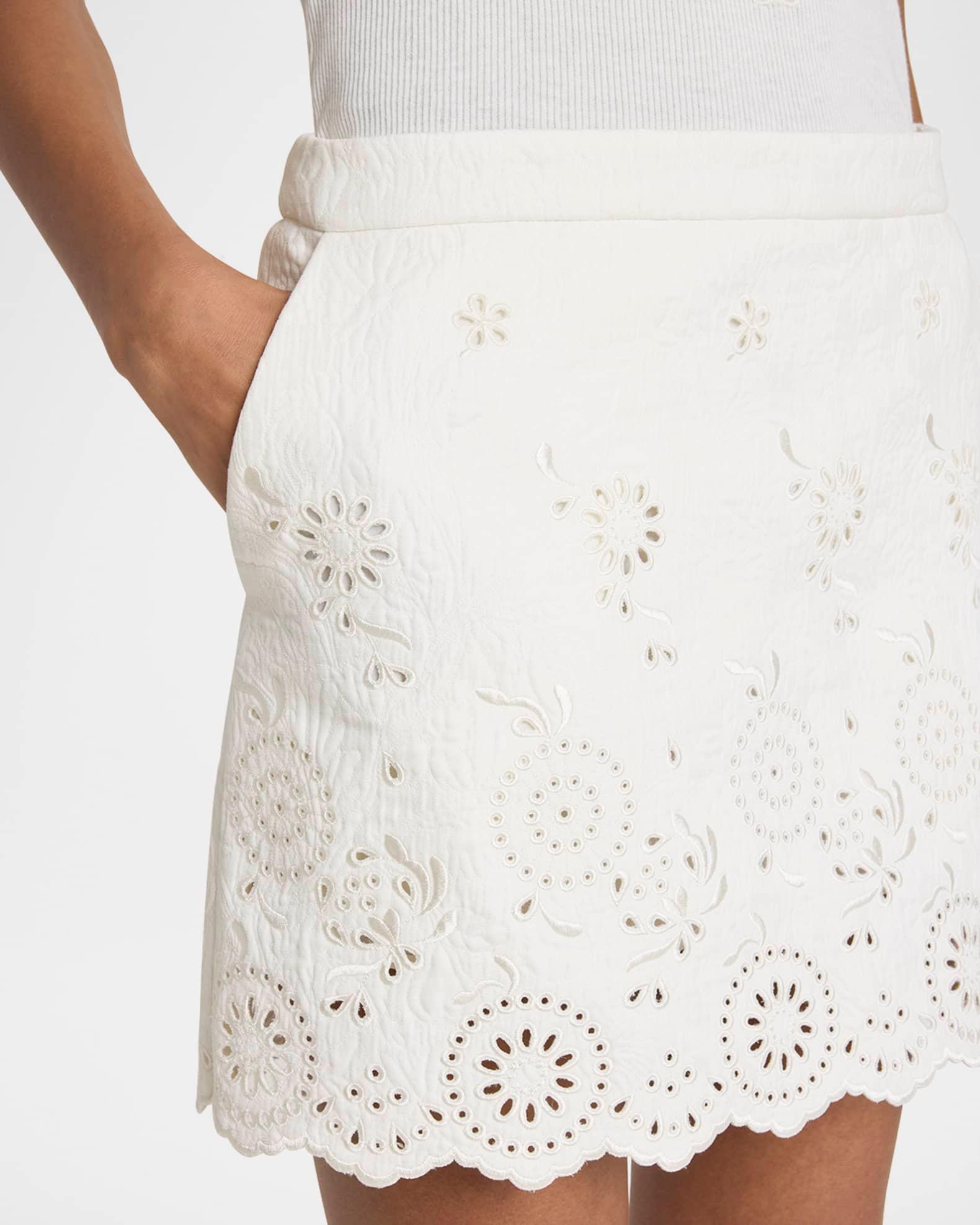 Embroidered Spongy Jacquard Mini Skirt Product Image