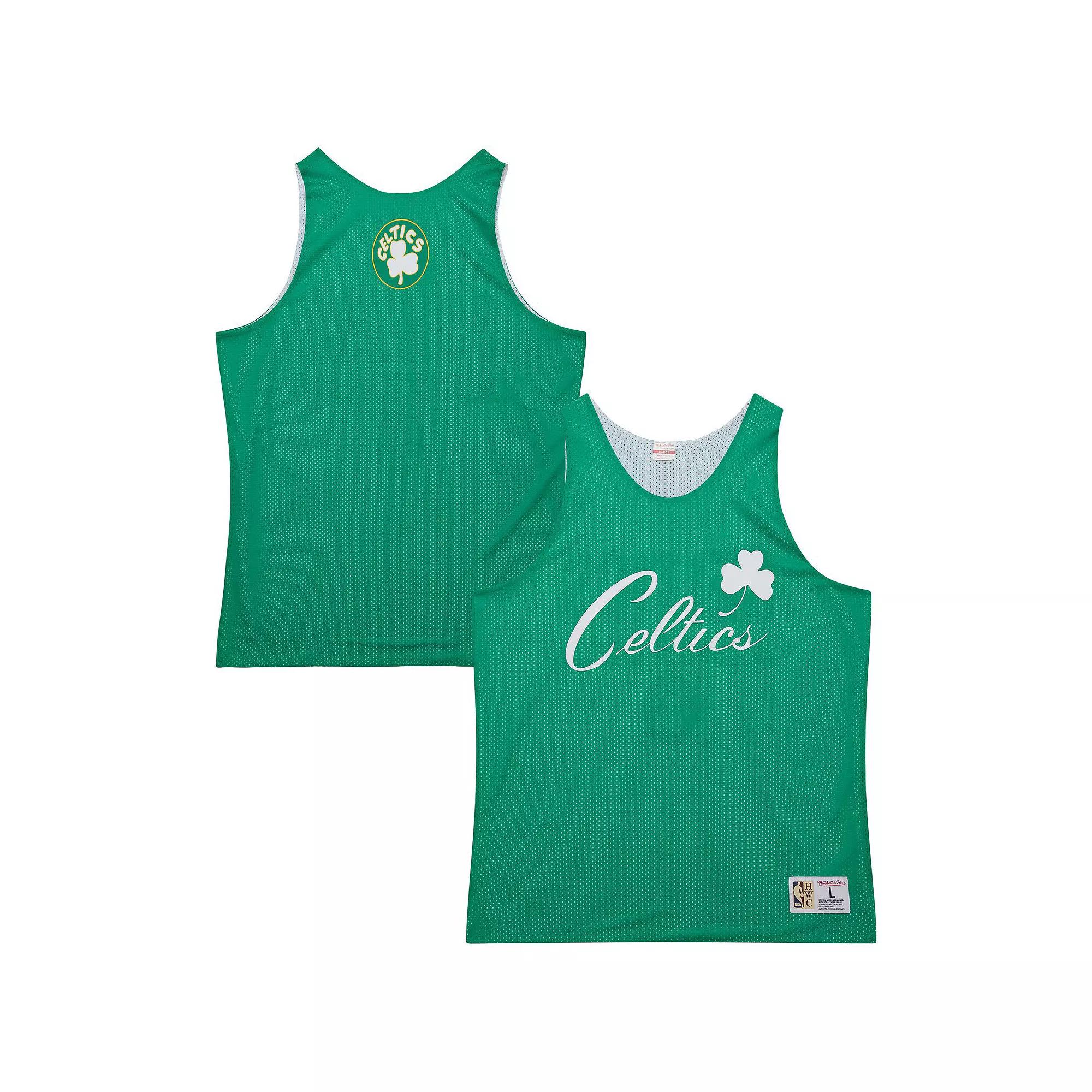 Men's Mitchell & Ness Kelly Green/White Boston Celtics Hardwood Classics Reversible Mesh Practice Jersey, Size: Small Product Image