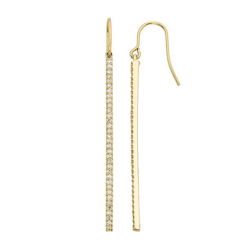 1 Carat T.W. Diamond 14k Gold Stick Drop Earrings, Women's, Yellow Product Image