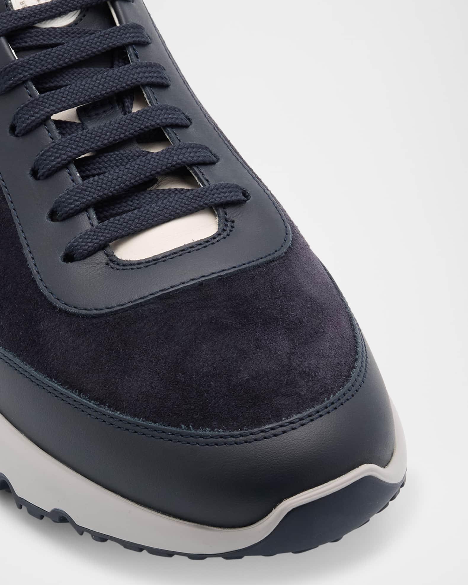 Men's Suede and Leather Runner Sneakers Product Image