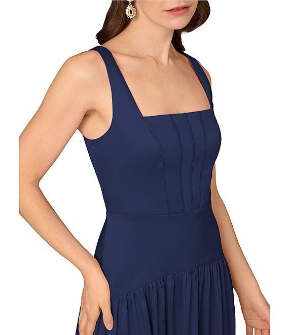 Aidan Mattox Mikado Square Neck Sleeveless Drop Waist Gown Product Image