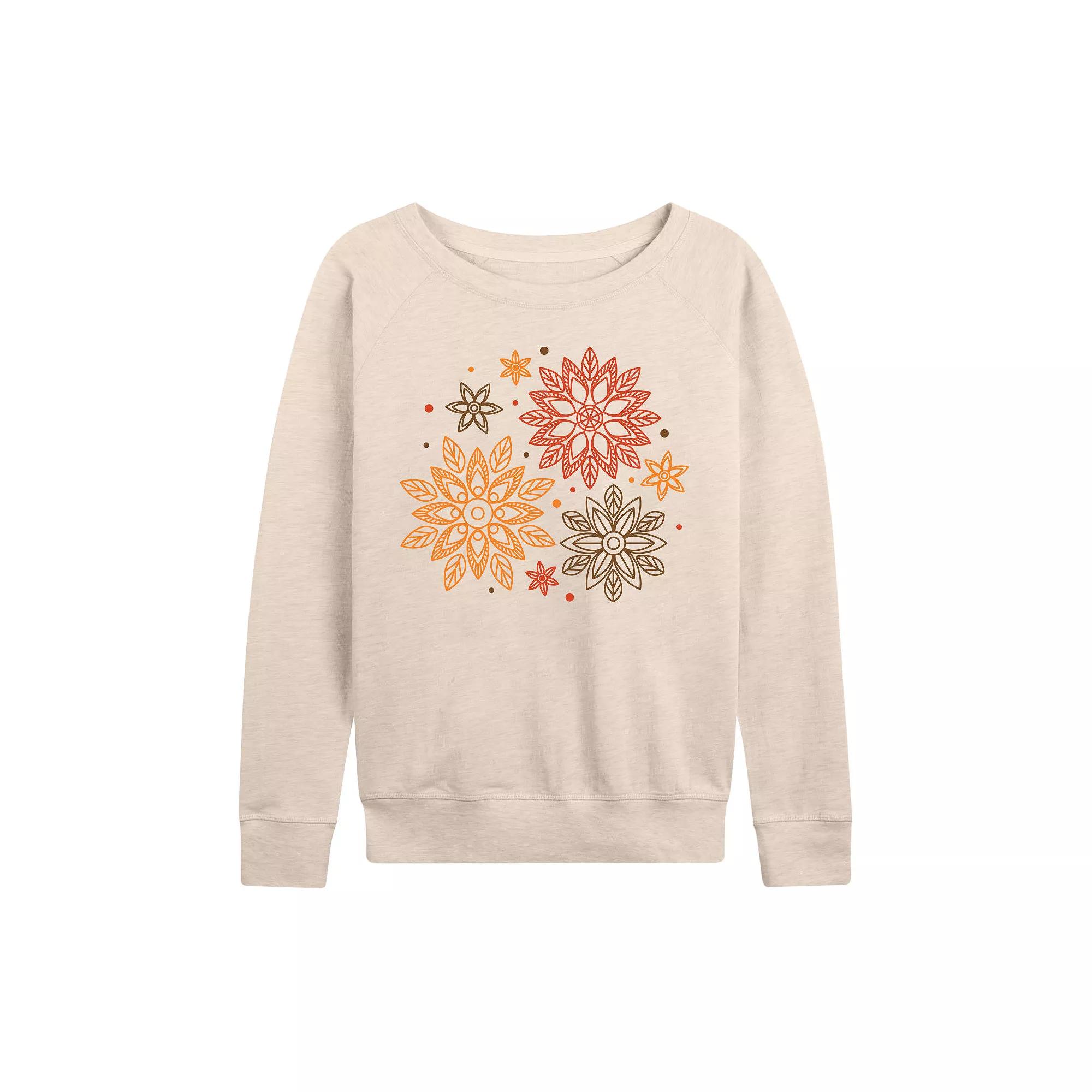 Women's Autumn Radial Design French Terry Long Sleeve Tee, Girl's,  Product Image