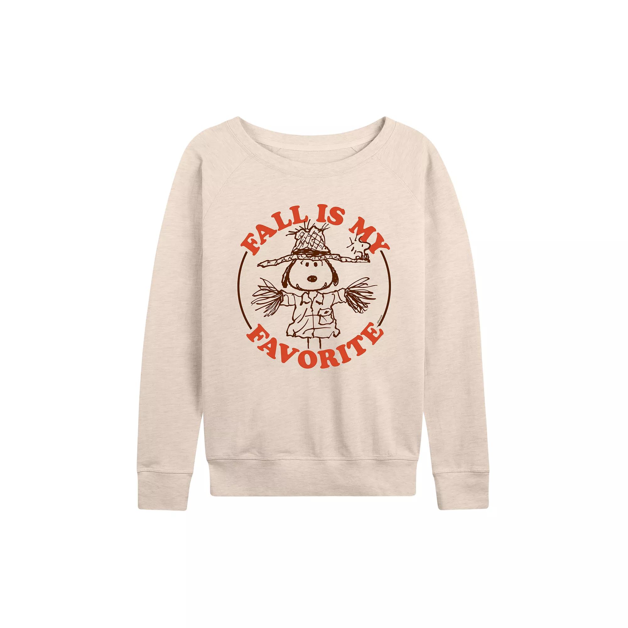 Women's Peanuts Snoopy Fall Is My Favorite French Terry Long Sleeve Tee,  Product Image