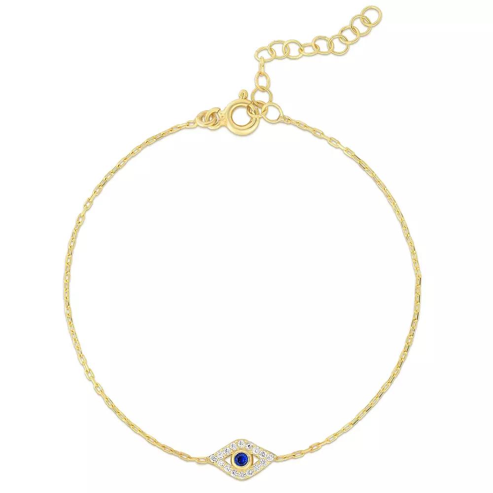 Sunkissed Sterling Cubic Zirconia Eye Bracelet, Women's, Size: 7", Blue Product Image