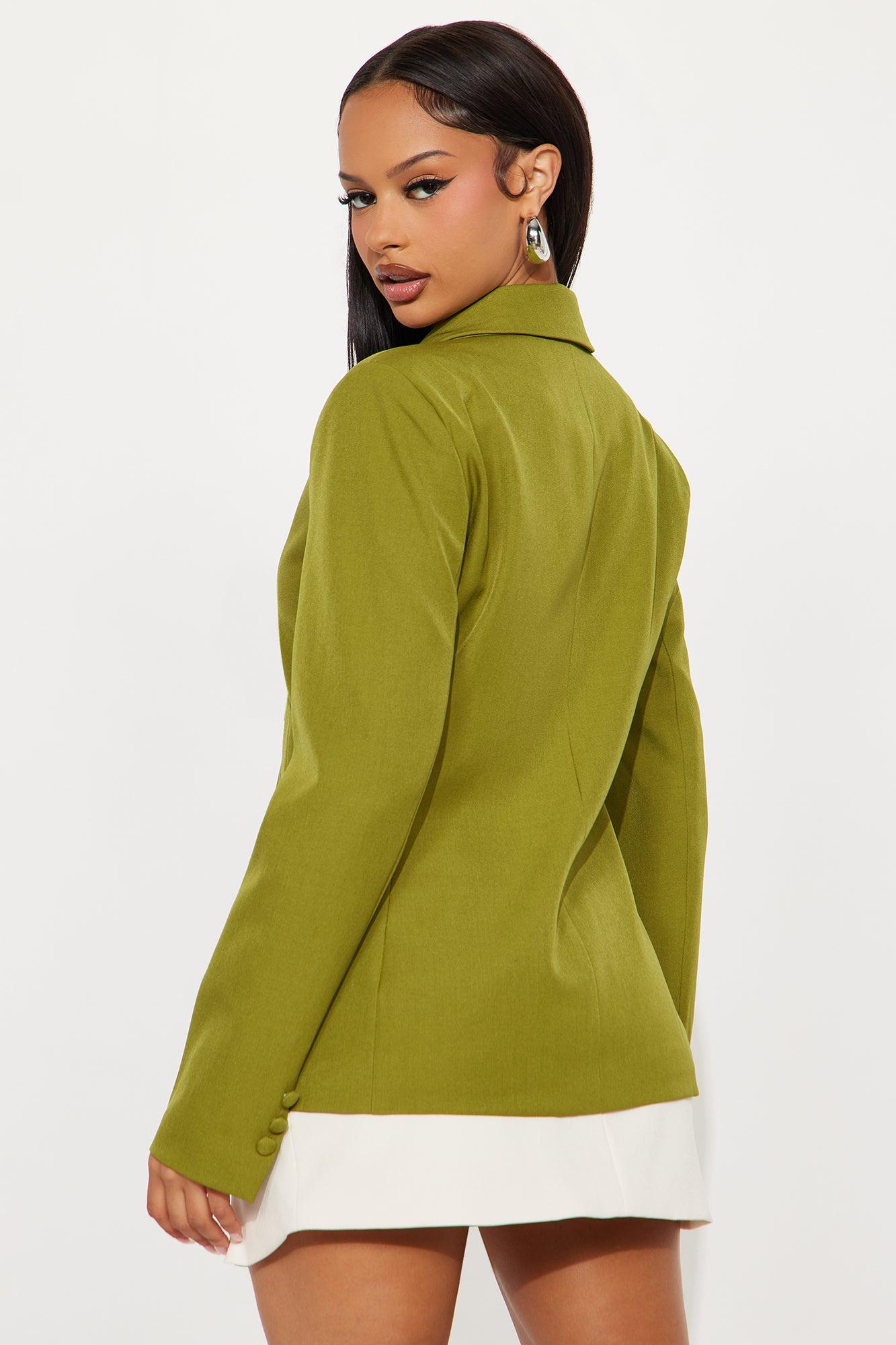 Breaking Even Blazer - Chartreuse Female Product Image