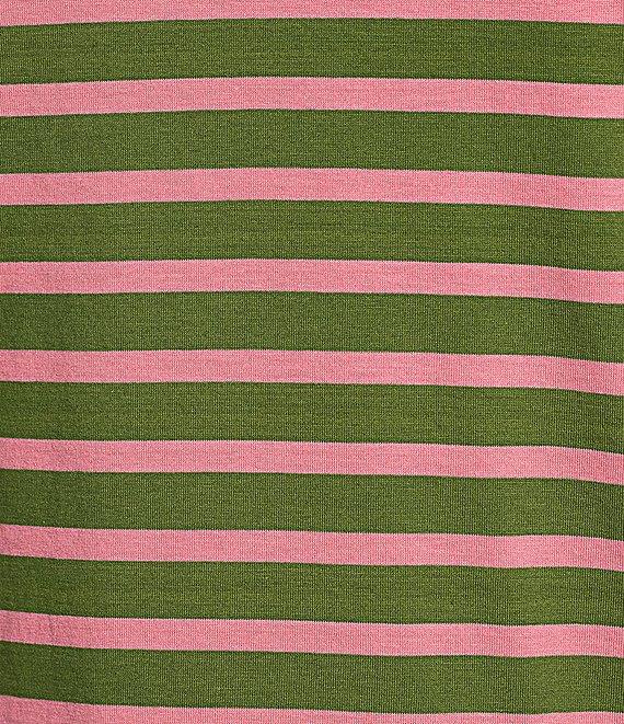 FRANCES VALENTINE Stripe Knit Crew Neck Bracelet Sleeve Tee Product Image