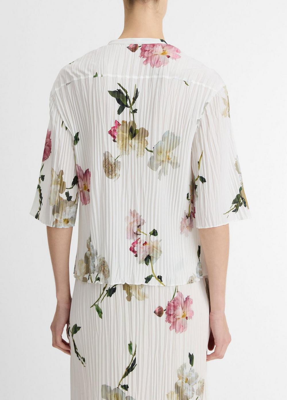 Wilted Peony Pleated Blouse Product Image