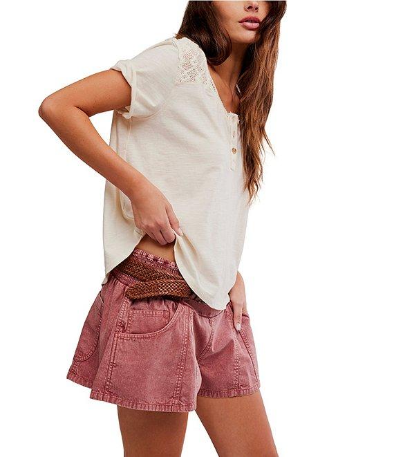 Free People Heirloom Henley Neck Short Sleeve Tee Product Image