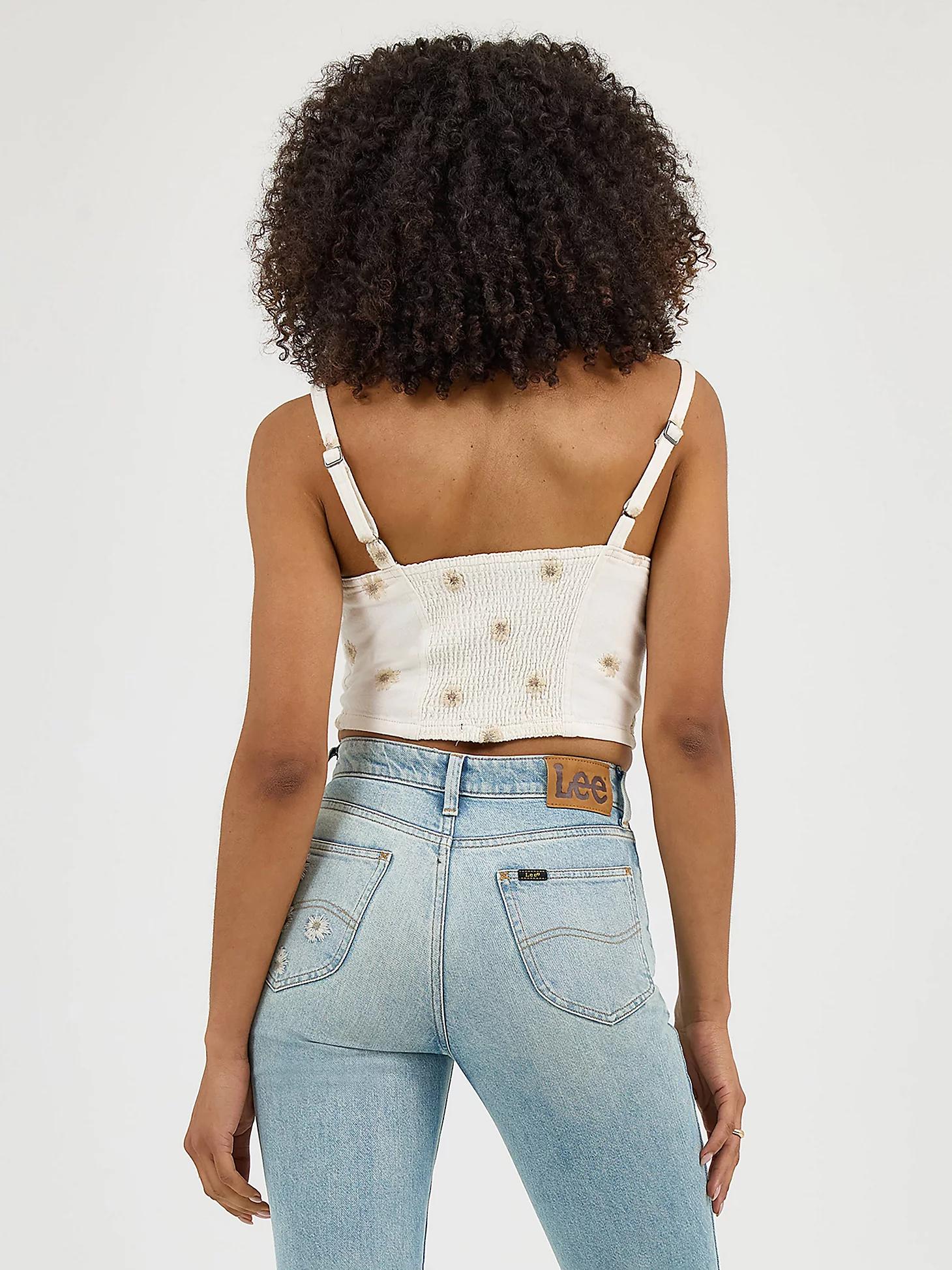 Women's Daisy Embroidered Seamed Denim Tank | Women's Tops & Tees | Lee® Product Image