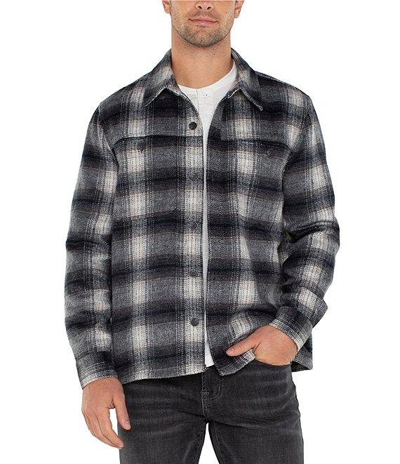 Liverpool Los Angeles Long Sleeve Plaid Wool Blend Shacket Product Image