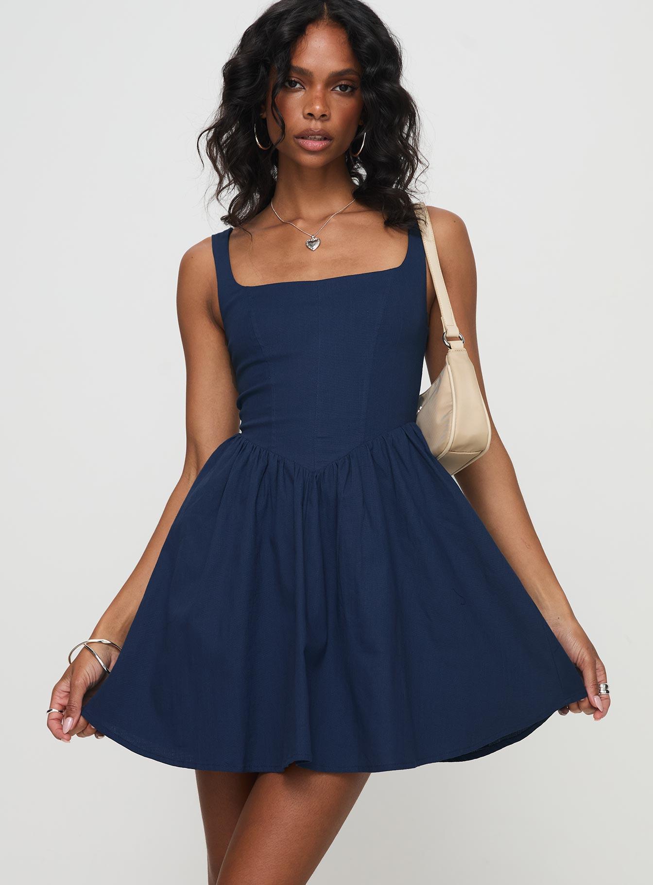 Martie Mini Dress Navy Product Image