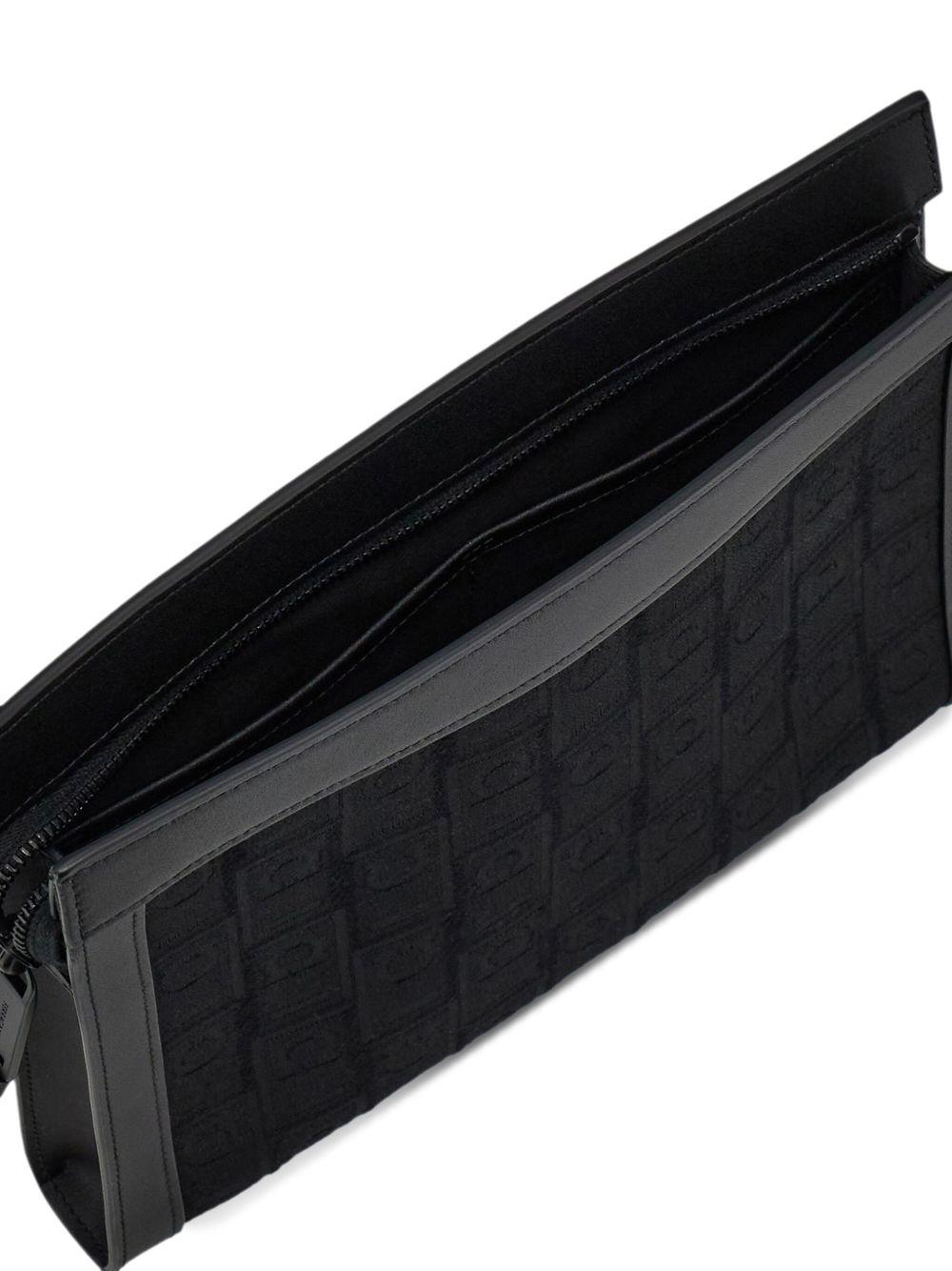 jacquard leather-trim pouch Product Image
