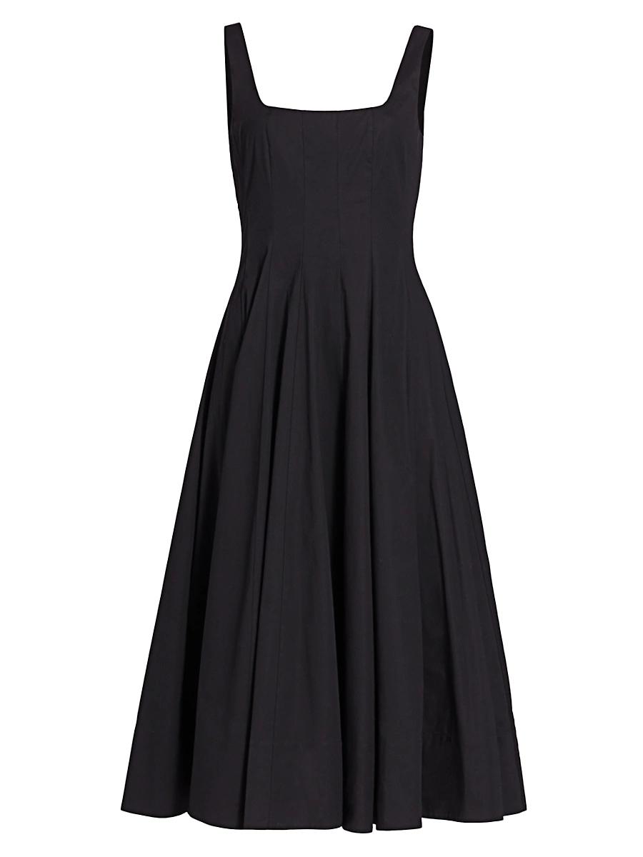 Womens Wells Cotton Poplin A-Line Midi-Dress Product Image