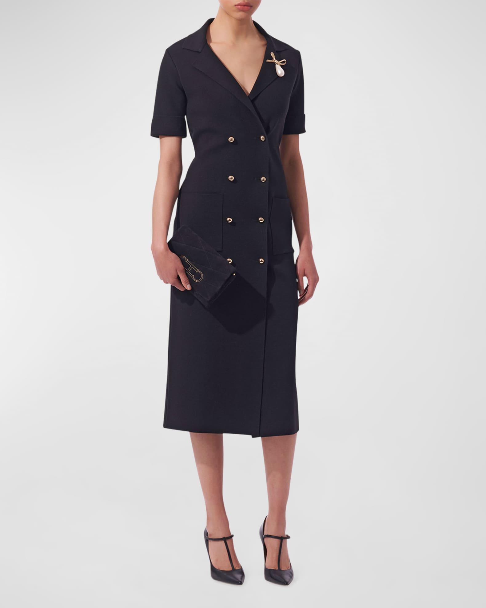 Double Breasted Wool Midi Dress Product Image