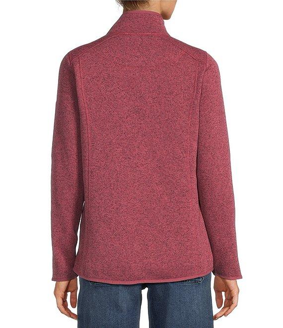 L.L.Bean Fleece Knit Stand Collar Long Sleeve Full Zip Sweater Jacket Product Image