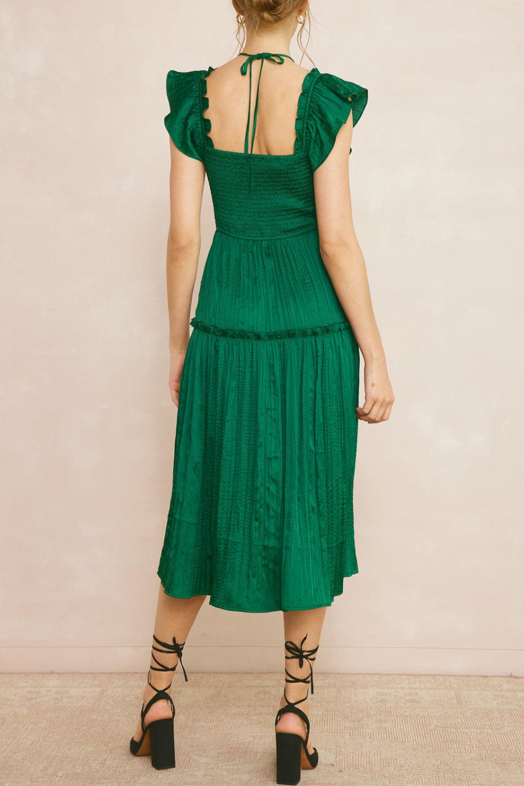 Ruffled Halter Midi Dress Product Image
