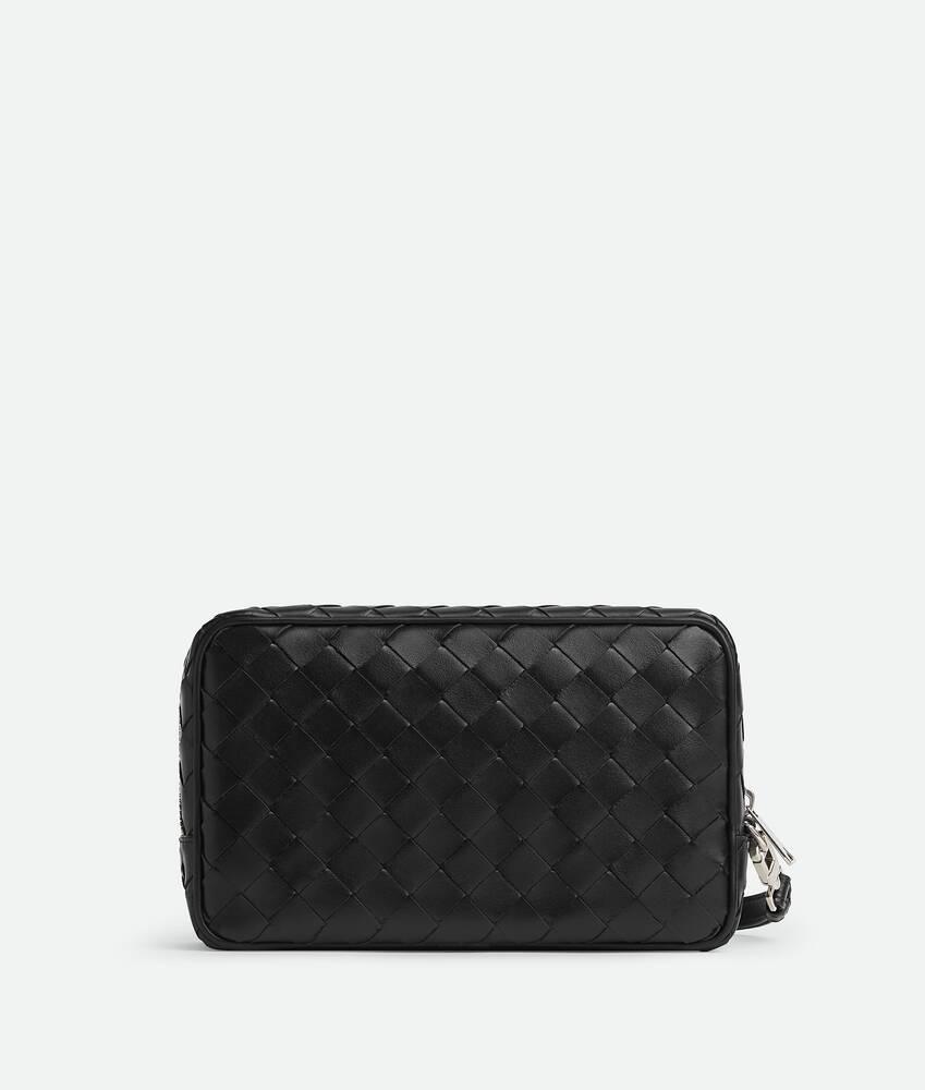 Men's Intrecciato Small Pouch With Wristlet in Black Product Image