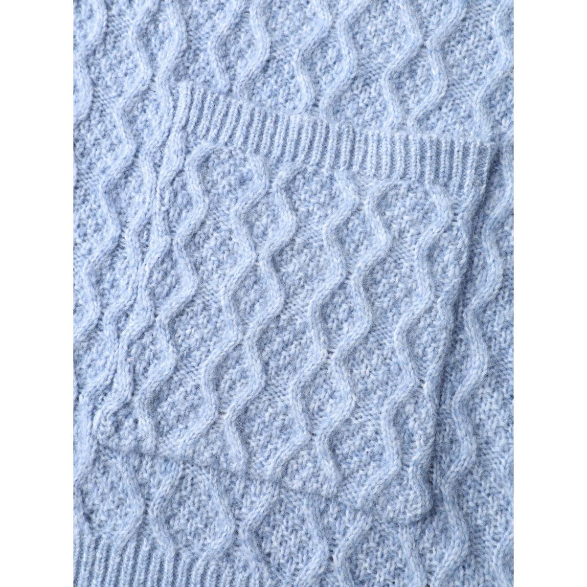 Plus Size Cable Knit Textured Pockets Cardigan Stone Women Leisure Loose Long Sleeve Casual Cardigans BloomChic 12/L Product Image