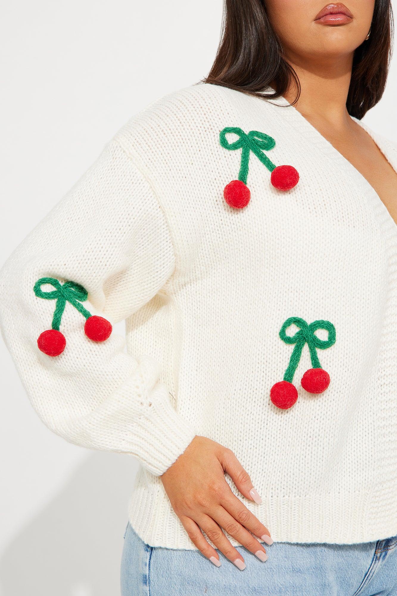 Juicy And Sweet Cherry Cardigan - Red/combo Product Image