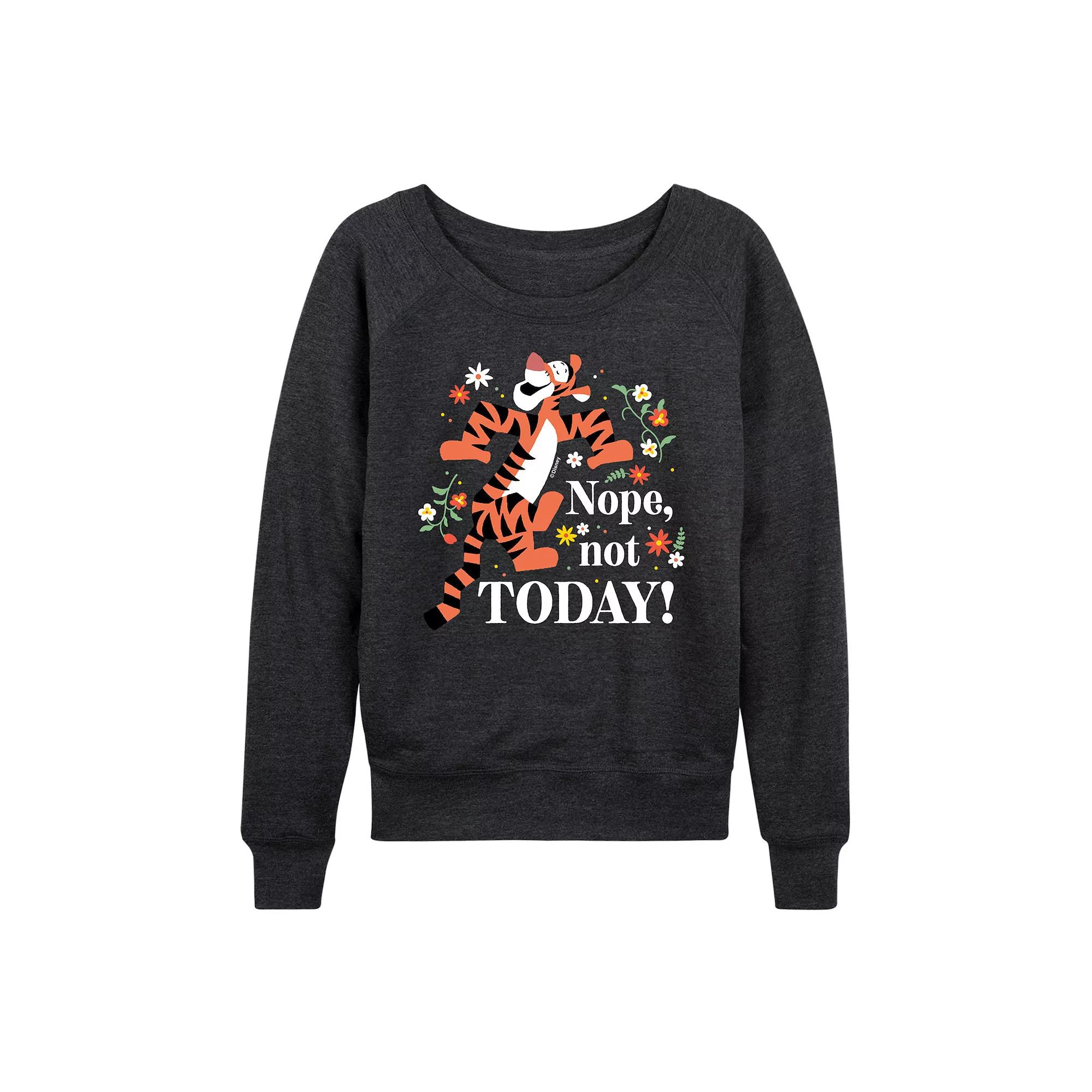 Disney's Winnie the Pooh Tigger Women's Nope Not Today French Terry Long Sleeve Tee, Girl's,  Product Image