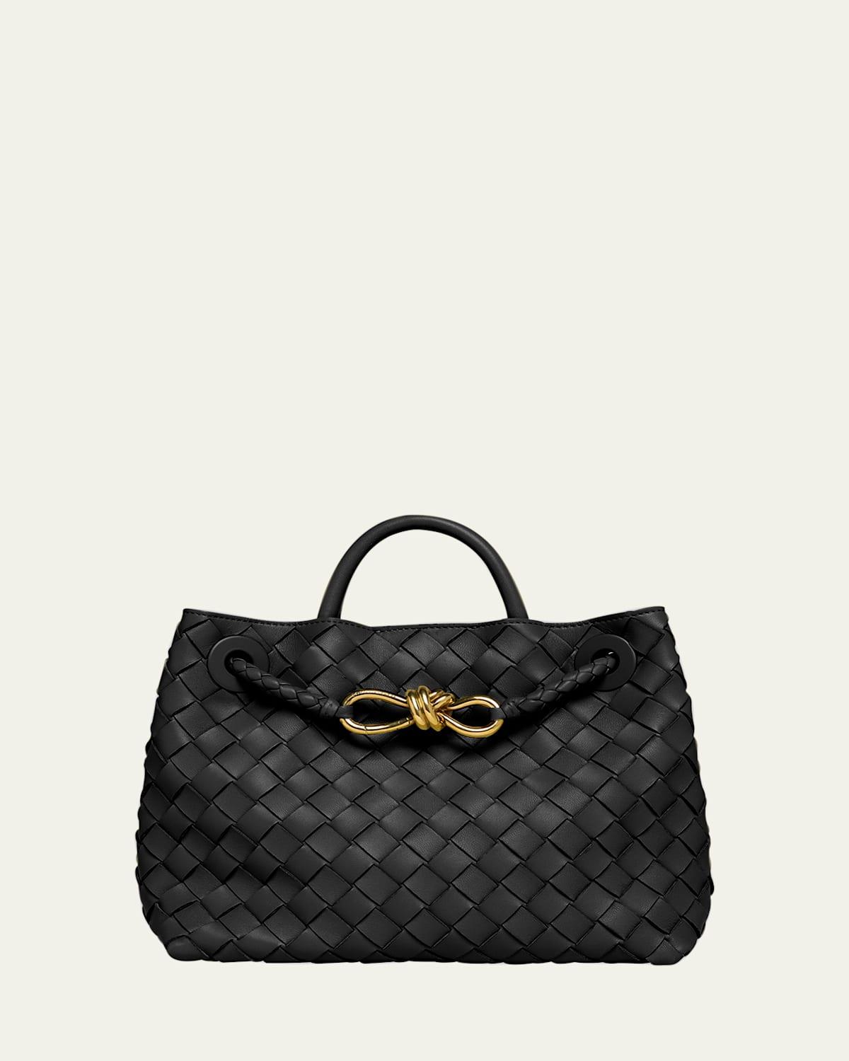 Womens Small Andiamo Intrecciato Leather Top-Handle Bag Product Image