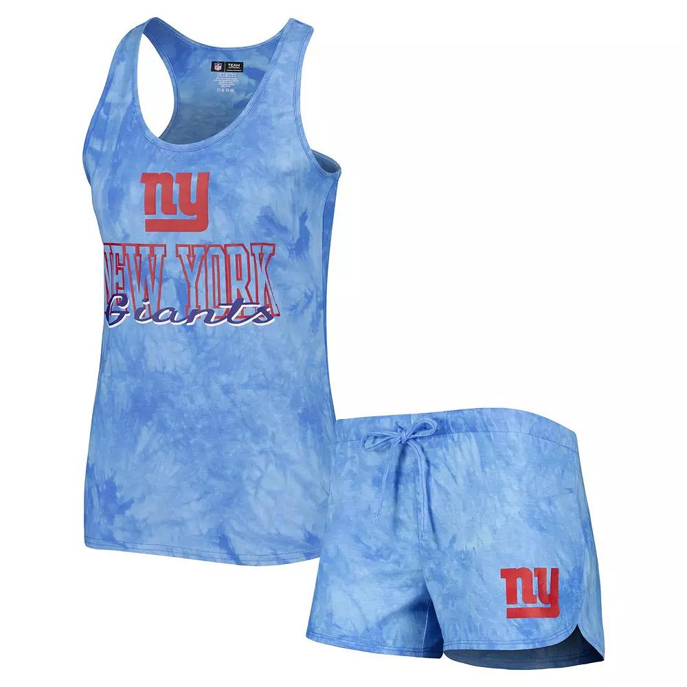 Women's Concepts Sport Royal New York Giants Billboard Scoop Neck Racerback Tank Top and Shorts Sleep Set, Size: 3XL, Blue Product Image