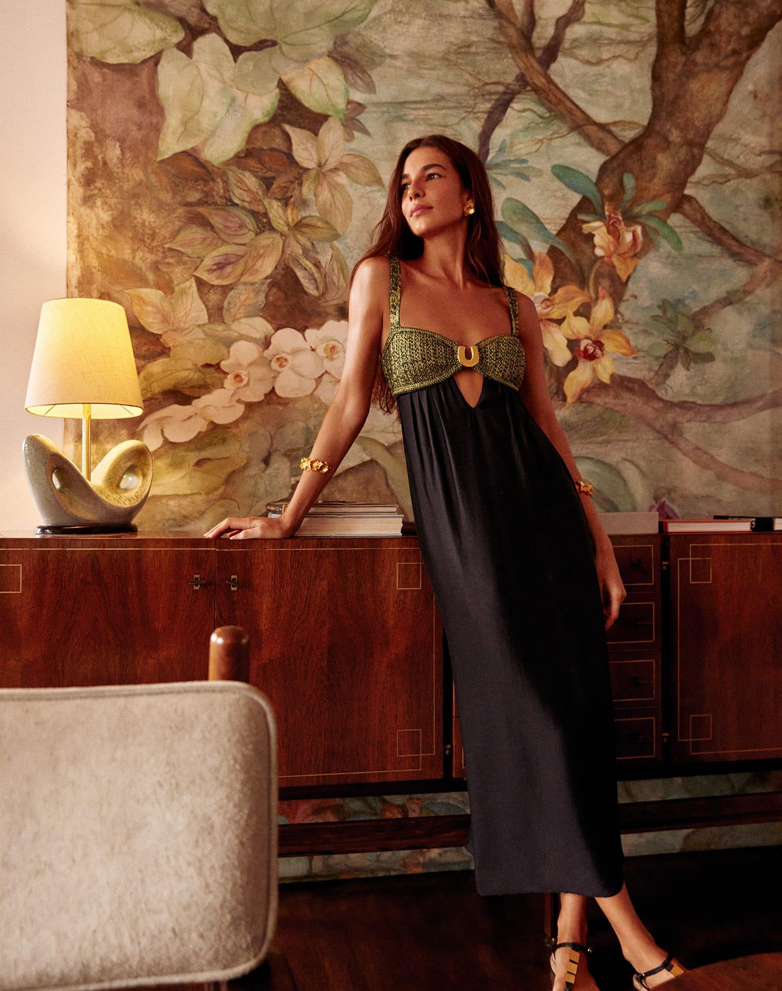 Aria Long Dress - Black Product Image