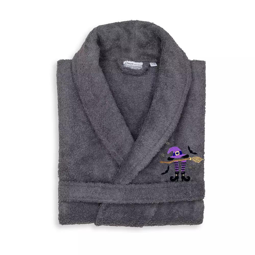 Linum Home Textiles Adult 100% Turkish Cotton Terry Embroidered Bath Robe - Hat-Broom-Legs, Women's, Size: Small/Medium, Gray Product Image