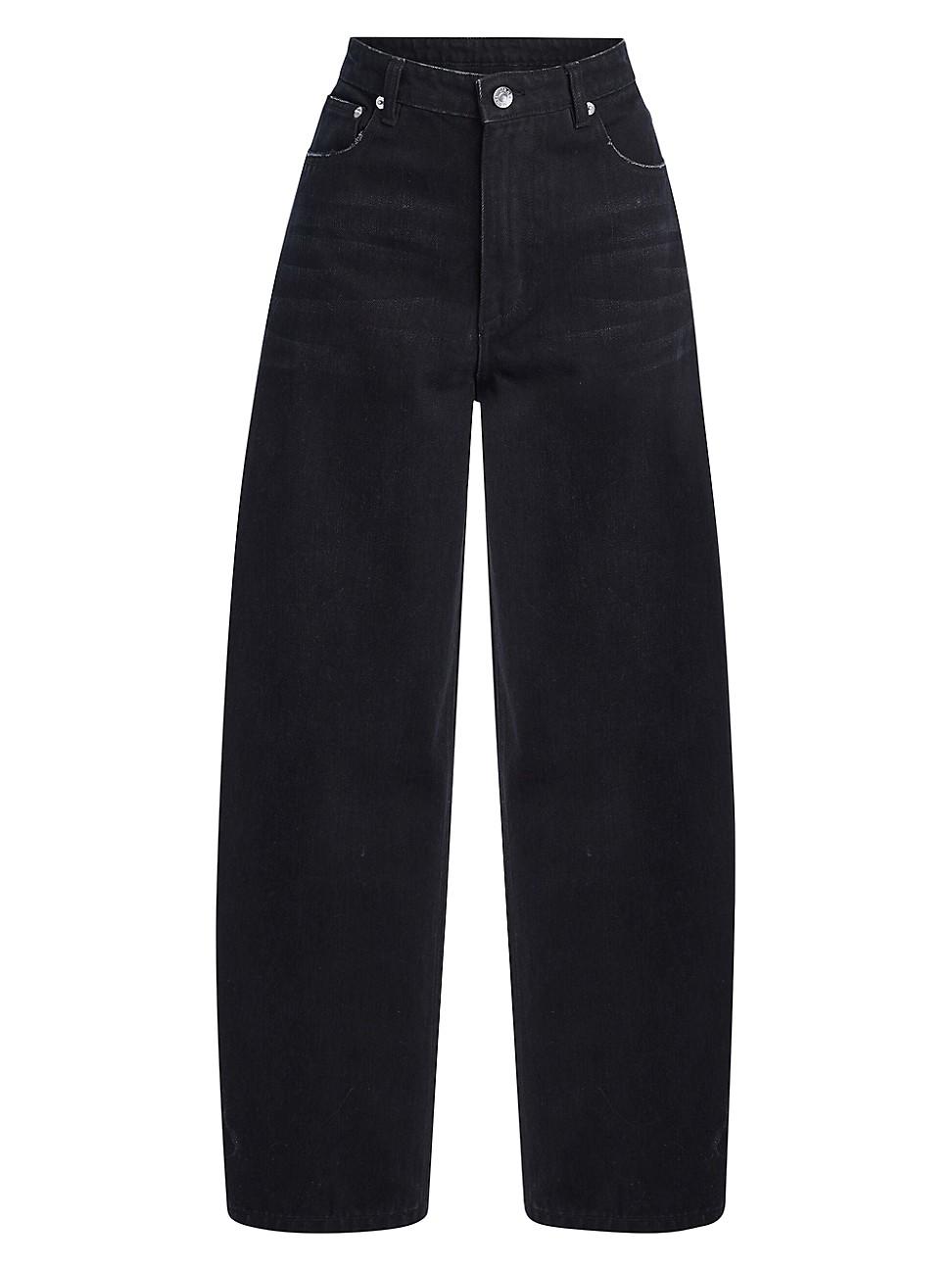 Womens Marbel Mid Rise Barrel Jeans Product Image
