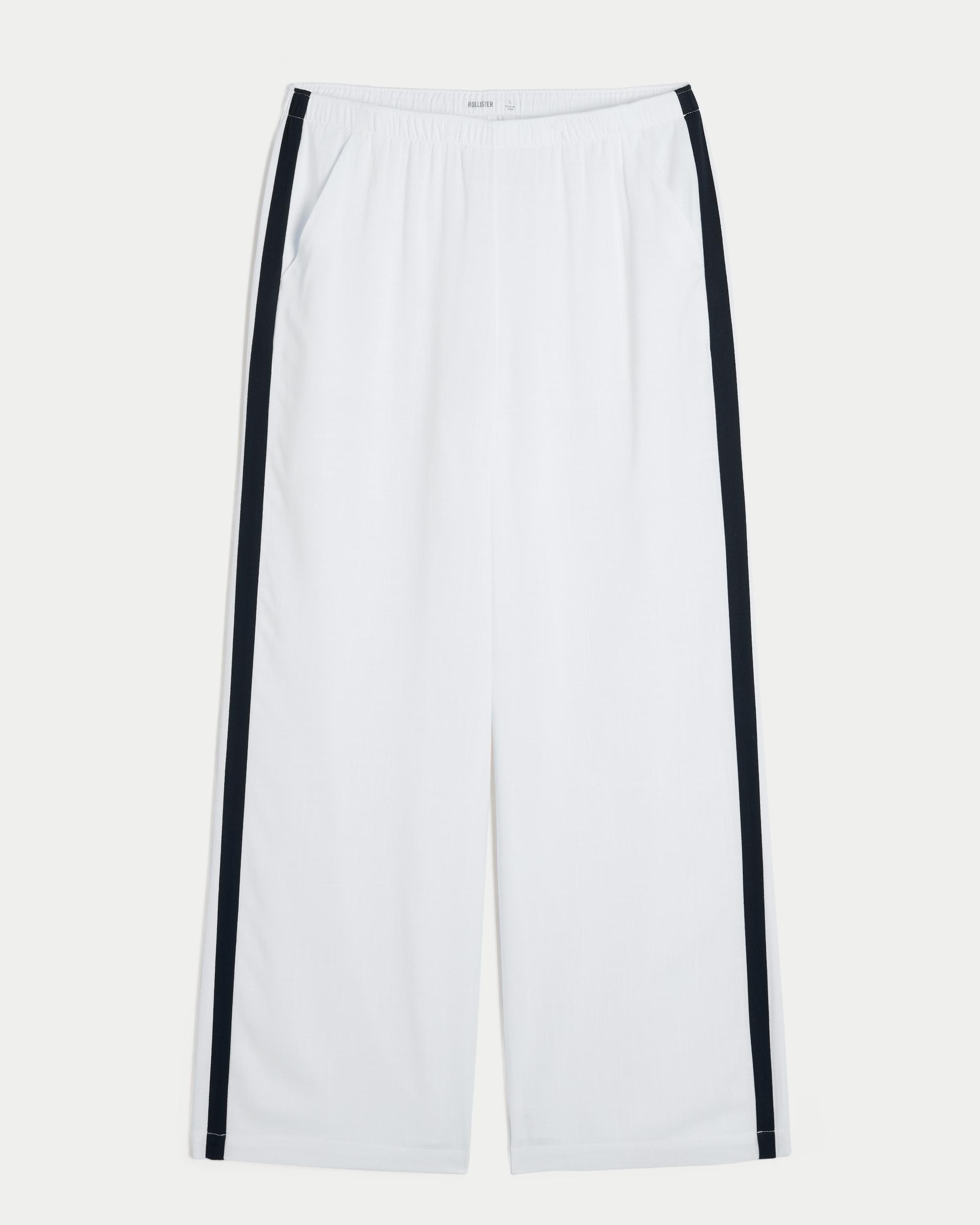 Striped Baggy Pull-On Pants Product Image