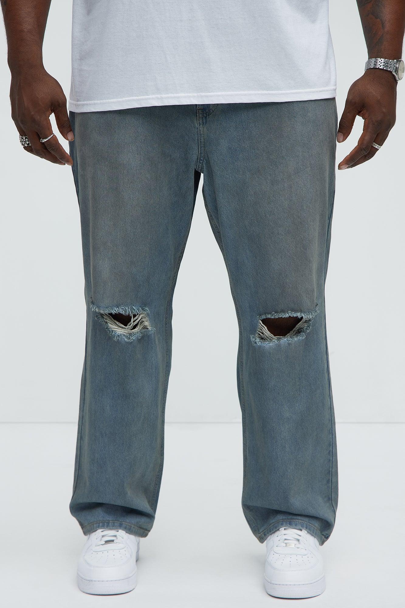 Roll Out Ripped Straight Jeans - Light Blue Wash Product Image