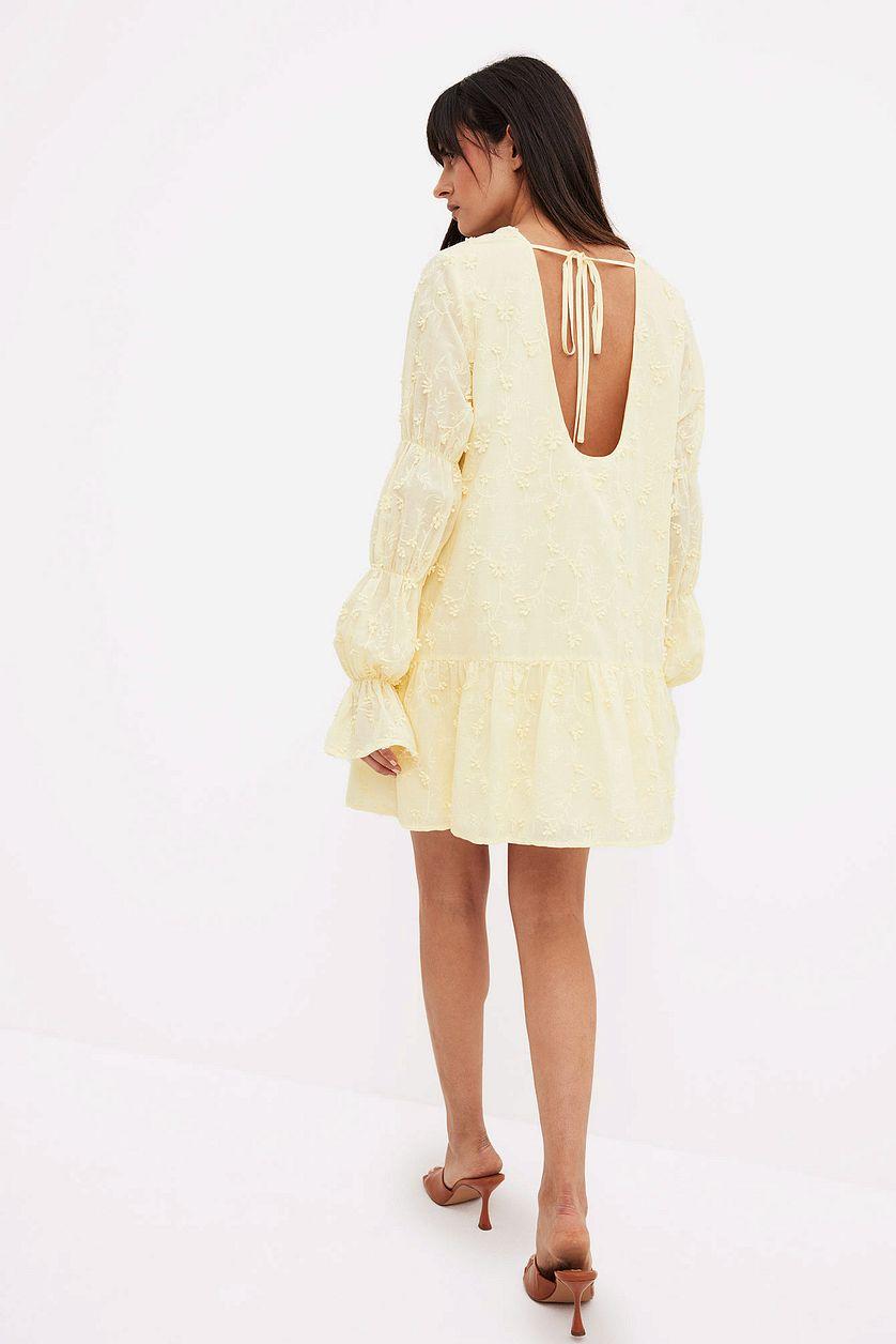 Sleeve Detail Deep Back Dress Product Image