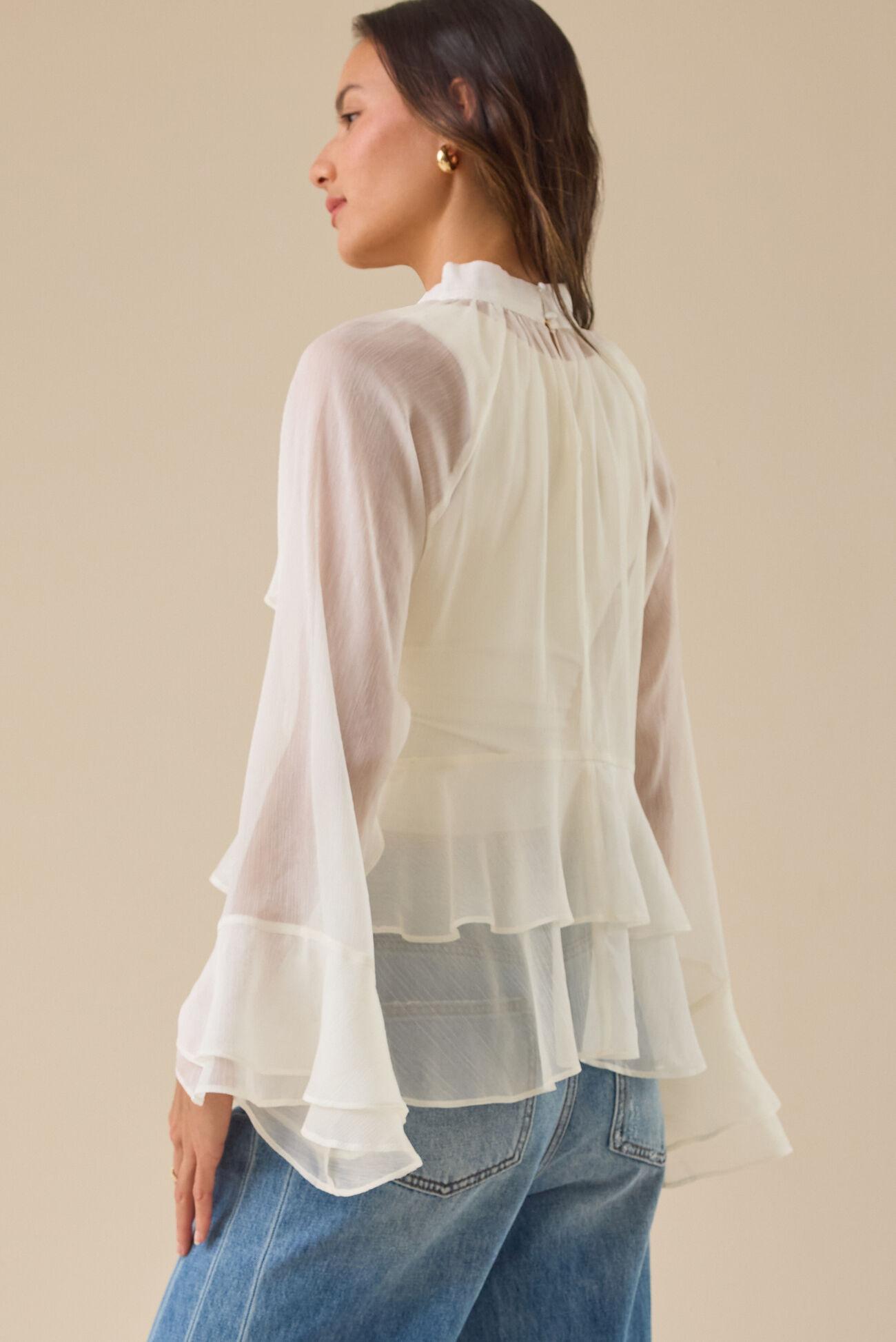 Heather Sheer Ruffle Top Product Image
