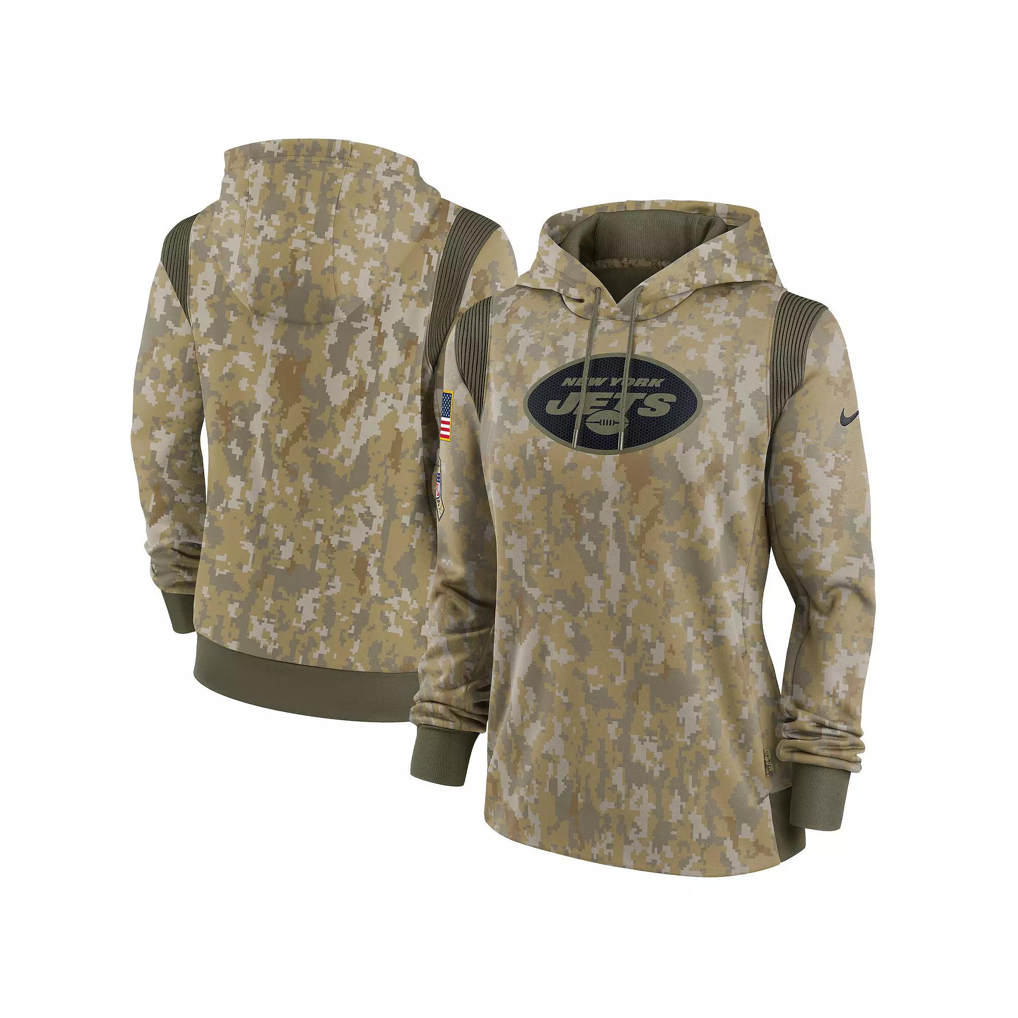 Women's Nike Olive New York Jets Salute To Service Therma Performance Pullover Hoodie, Size: Medium, Team Product Image