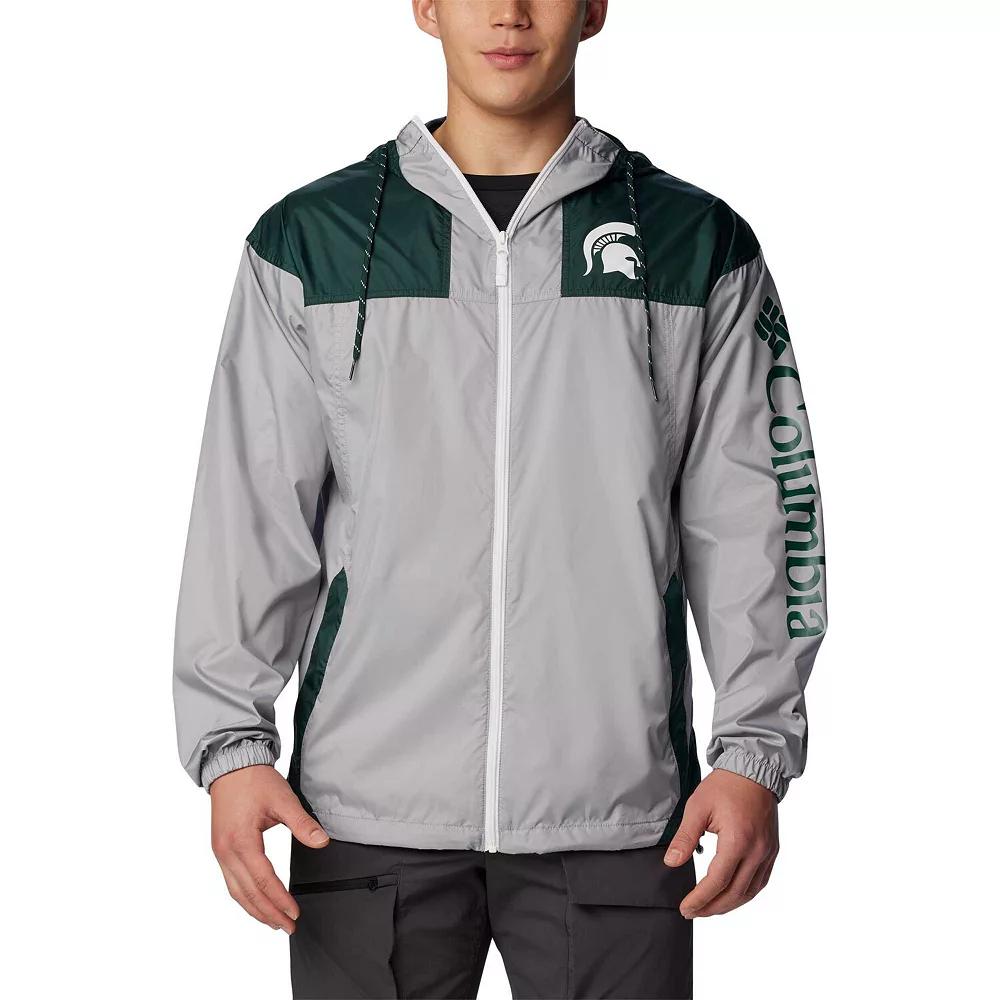 Men's Columbia Gray Michigan State Spartans Flash Challenger Omni-Shade Full-Zip Windbreaker Hoodie Jacket, Size: XL, Grey Product Image