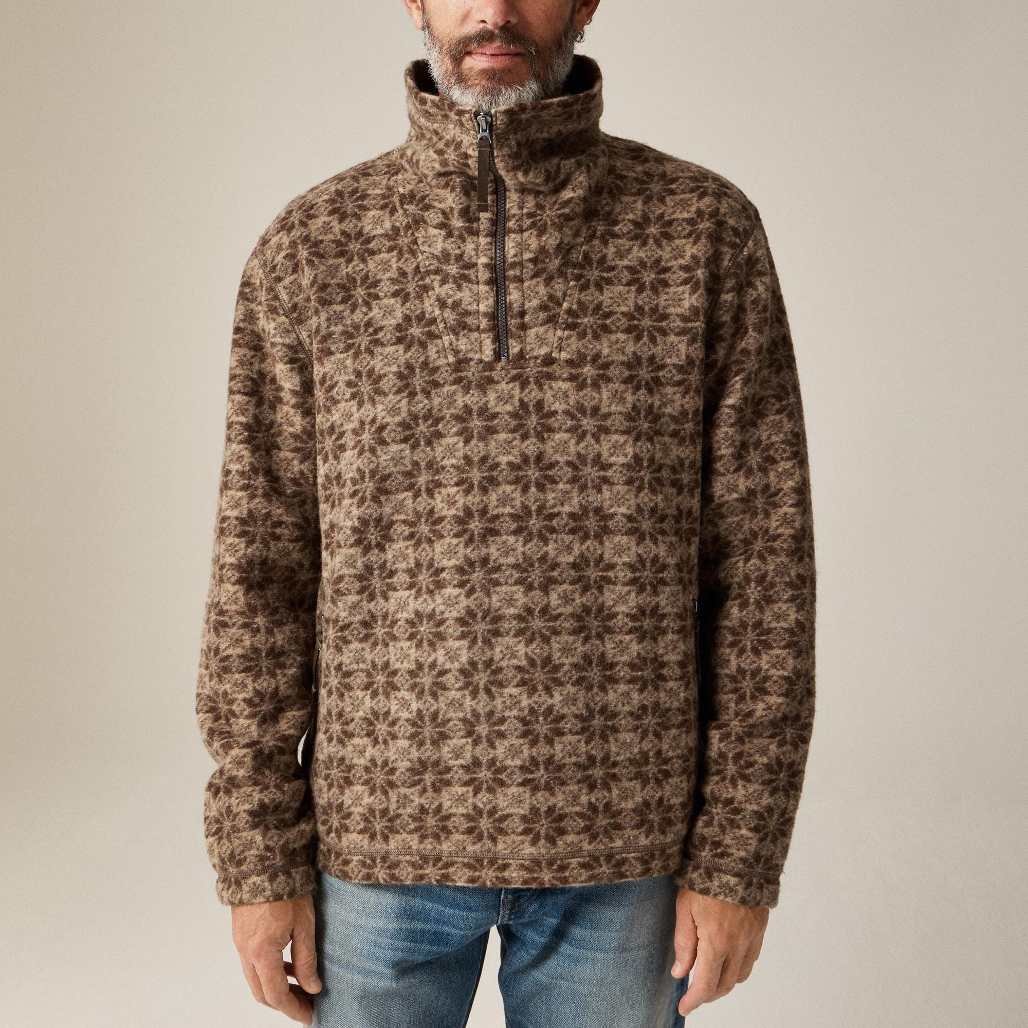 Wool-blend sherpa fleece half-zip pullover Product Image