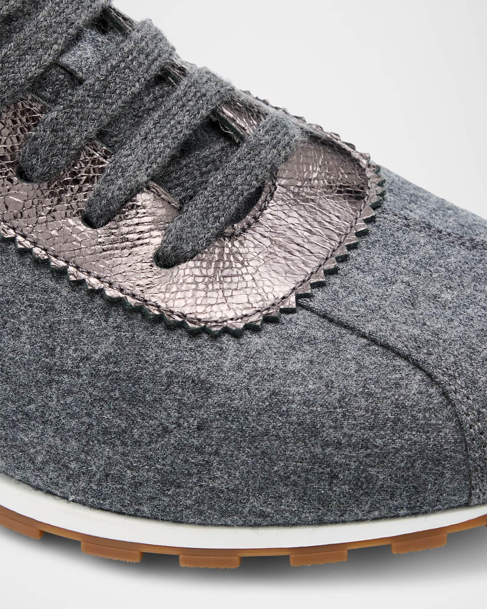 Suede Knit Slip-On Sneakers  Product Image