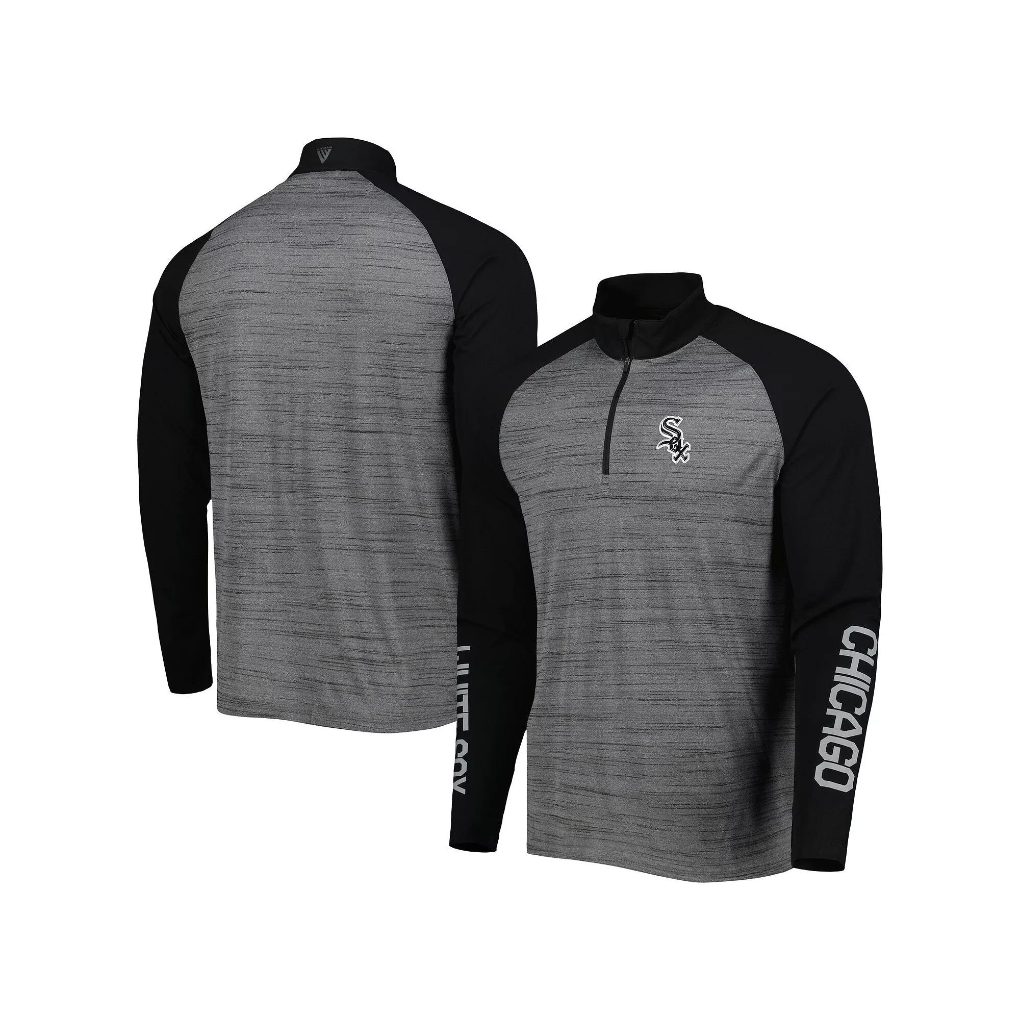 Men's Levelwear Heather Gray Chicago White Sox Vandal Raglan Quarter-Zip Top,  Product Image