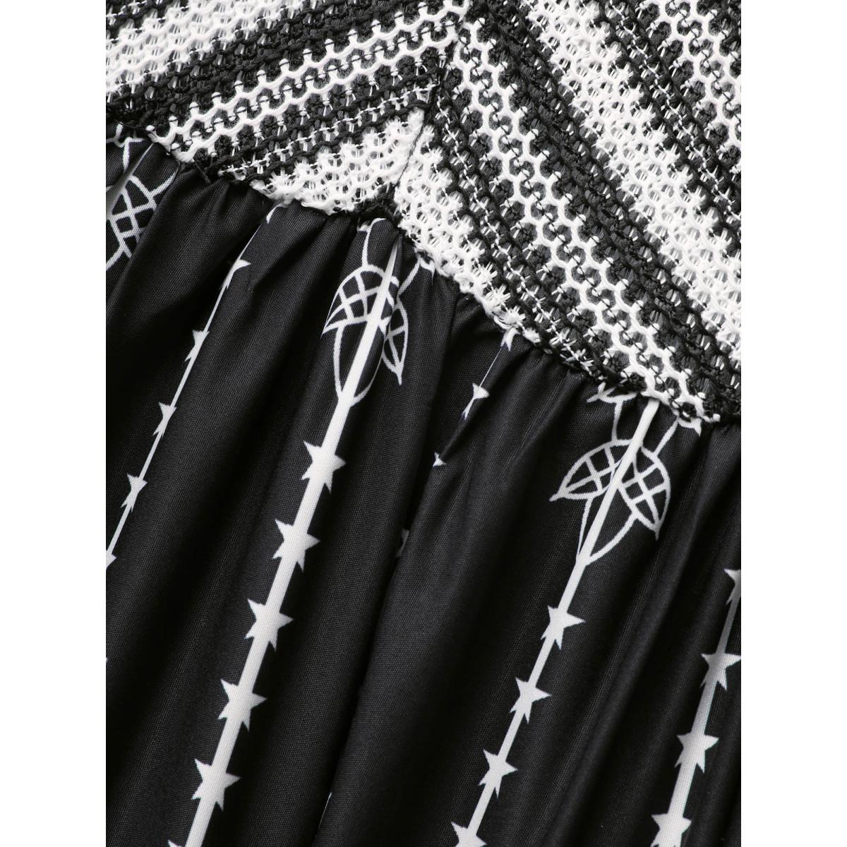 Plus Size Bandana Print Elastic Waist Gathered Midi Dress Black Women Resort Gathered V-neck Sleeveless Curvy BloomChic 14-16/1X Product Image