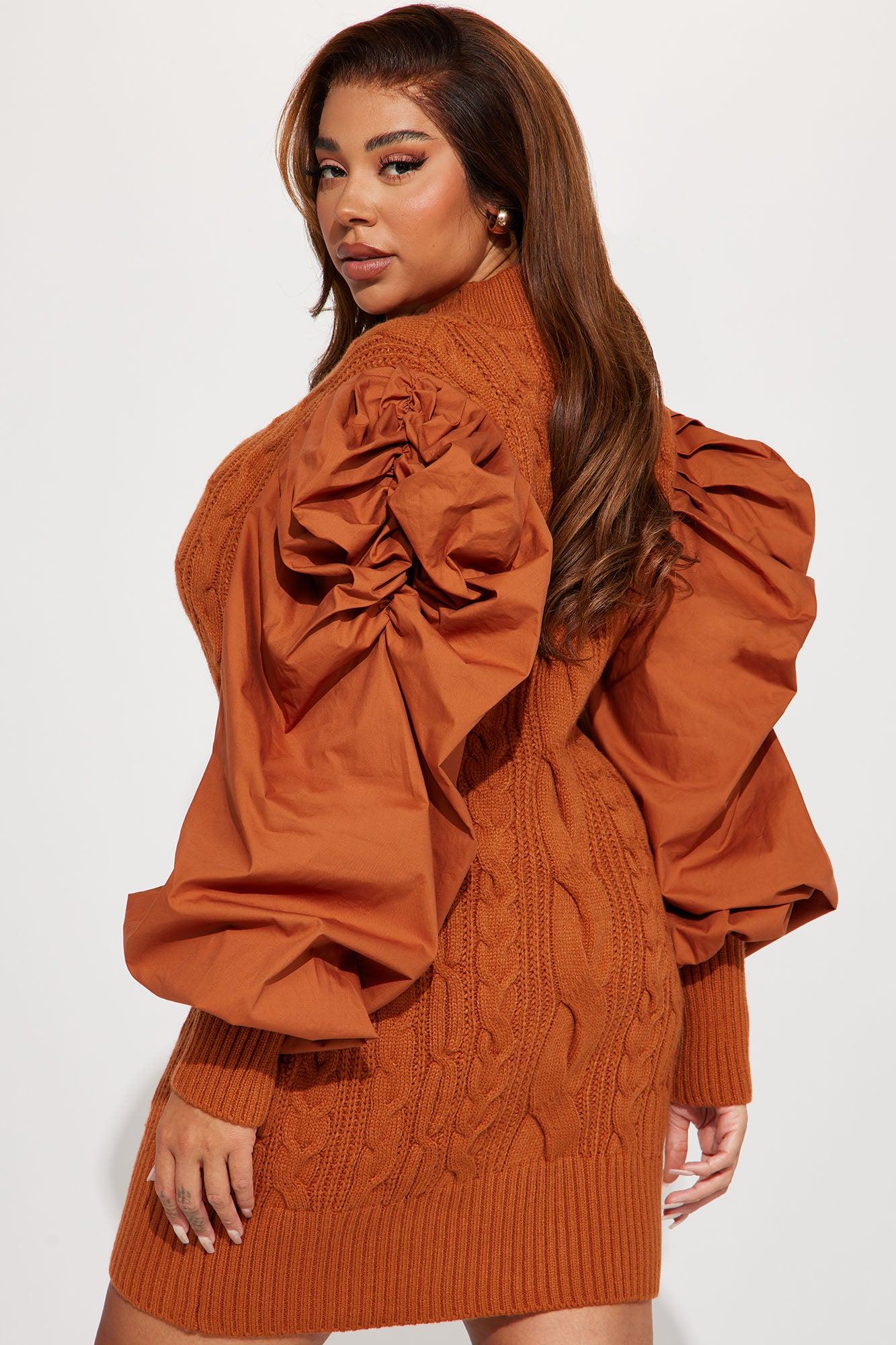 Sass And Class Sweater Mini Dress - Rust Product Image