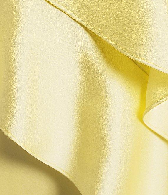 Gianni Bini Quinn Ruffle Draped V-Neck Sleeveless Satin Dress Product Image