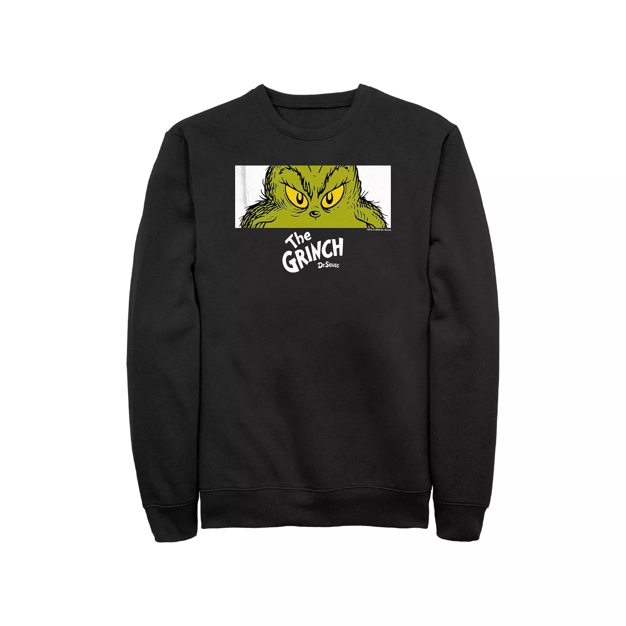 Big & Tall Dr. Seuss Grinch Naughty Eyes Graphic Fleece, Men's, Size: Large, Black Product Image