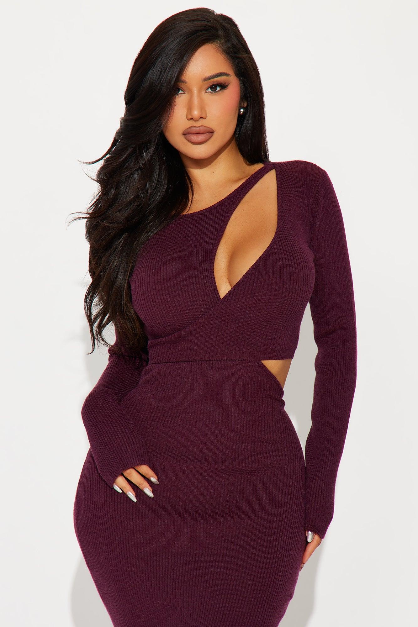Sincerely Sweet Sweater Midi Dress - Purple Product Image