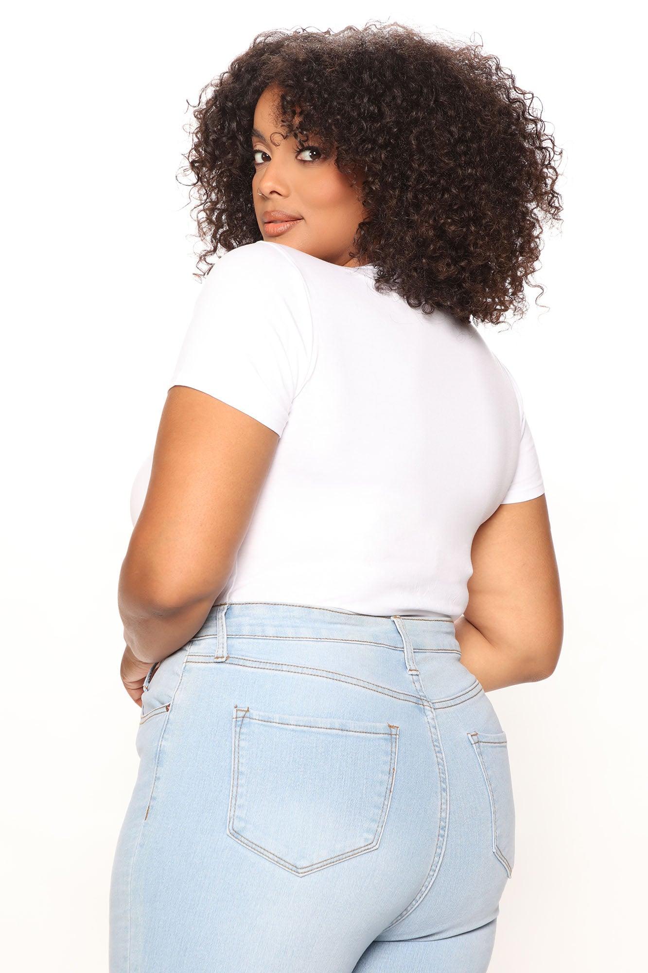 Leanne Crew Neck Bodysuit - White Product Image