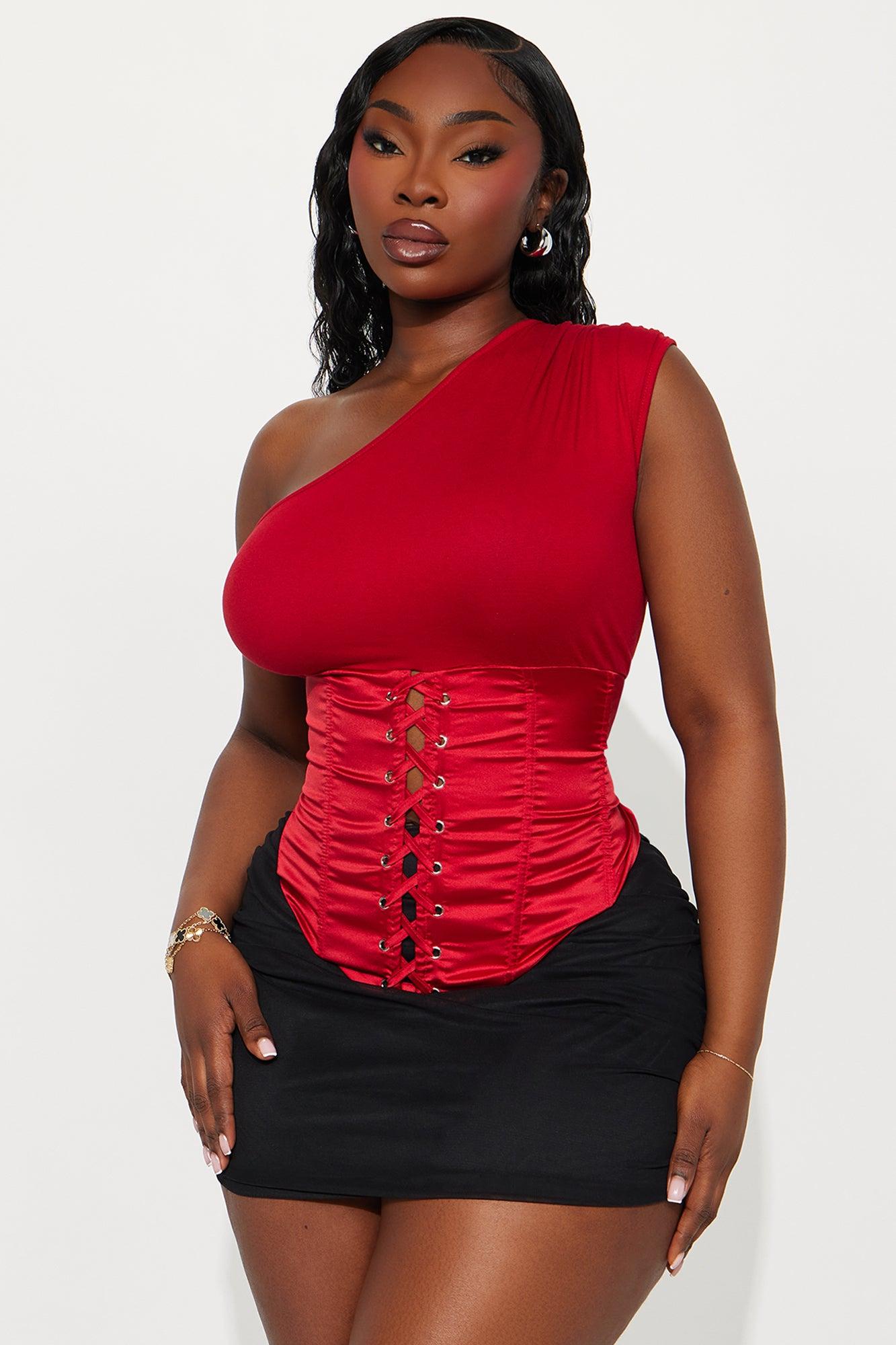 Love On The Line Corset Top - Red Female Product Image