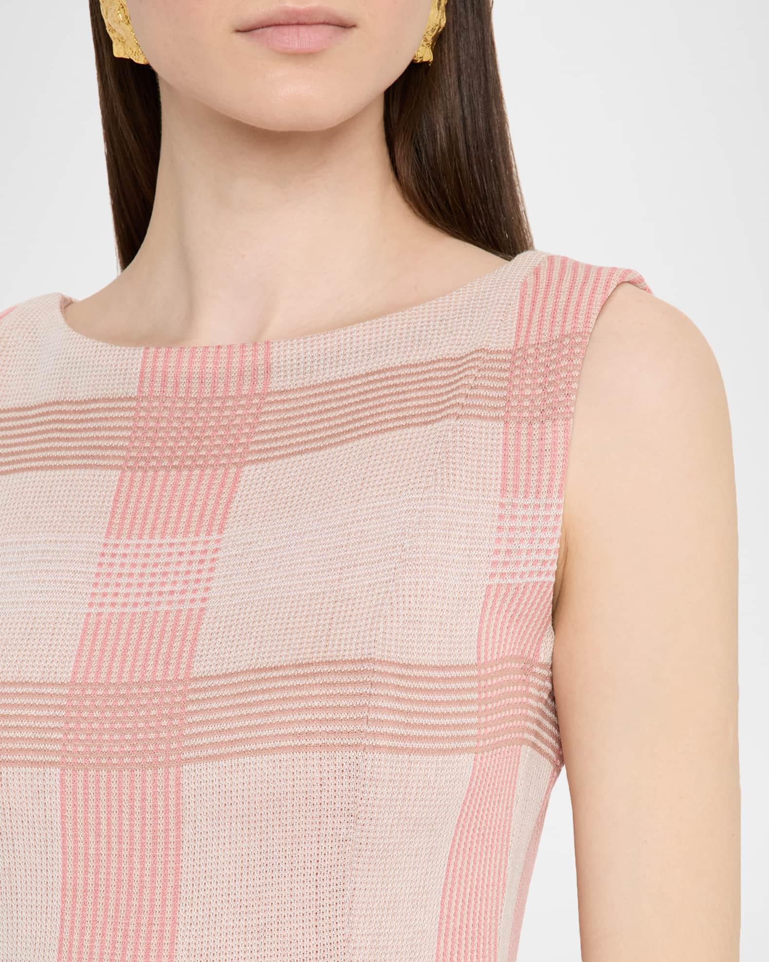 Fit-&-Flare Plaid Knit Dress Product Image