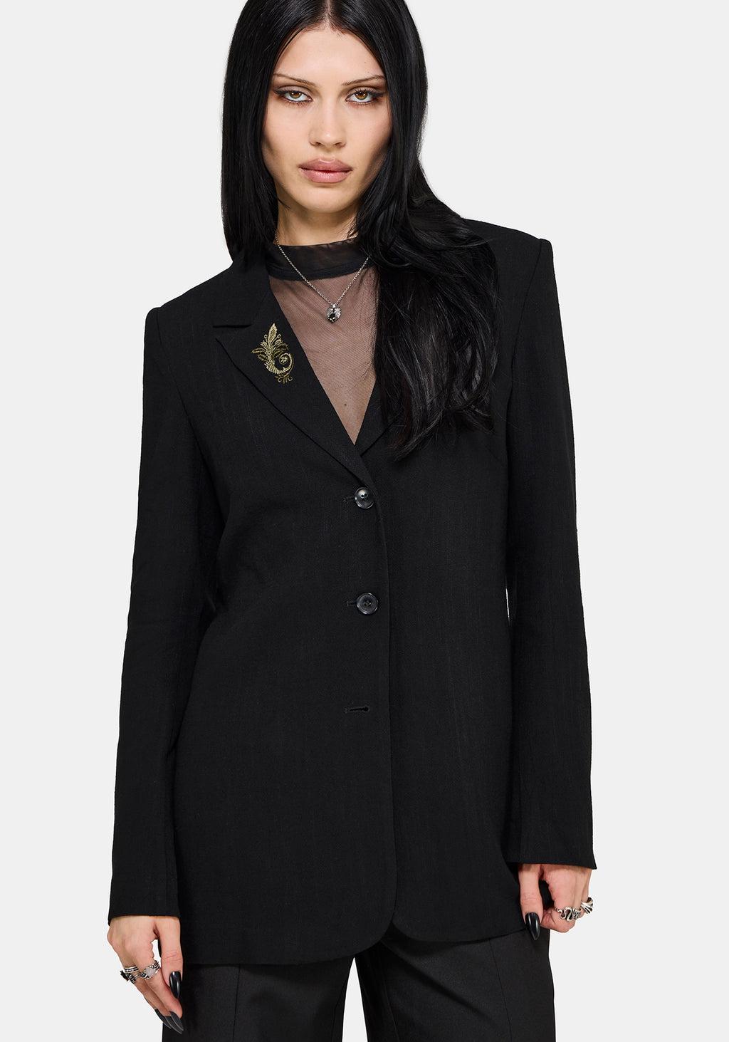 Ellis Embroidered Longline Blazer Product Image