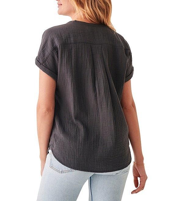 Faherty Dream Organic Cotton Gauze Short Sleeve Desmond Top Product Image